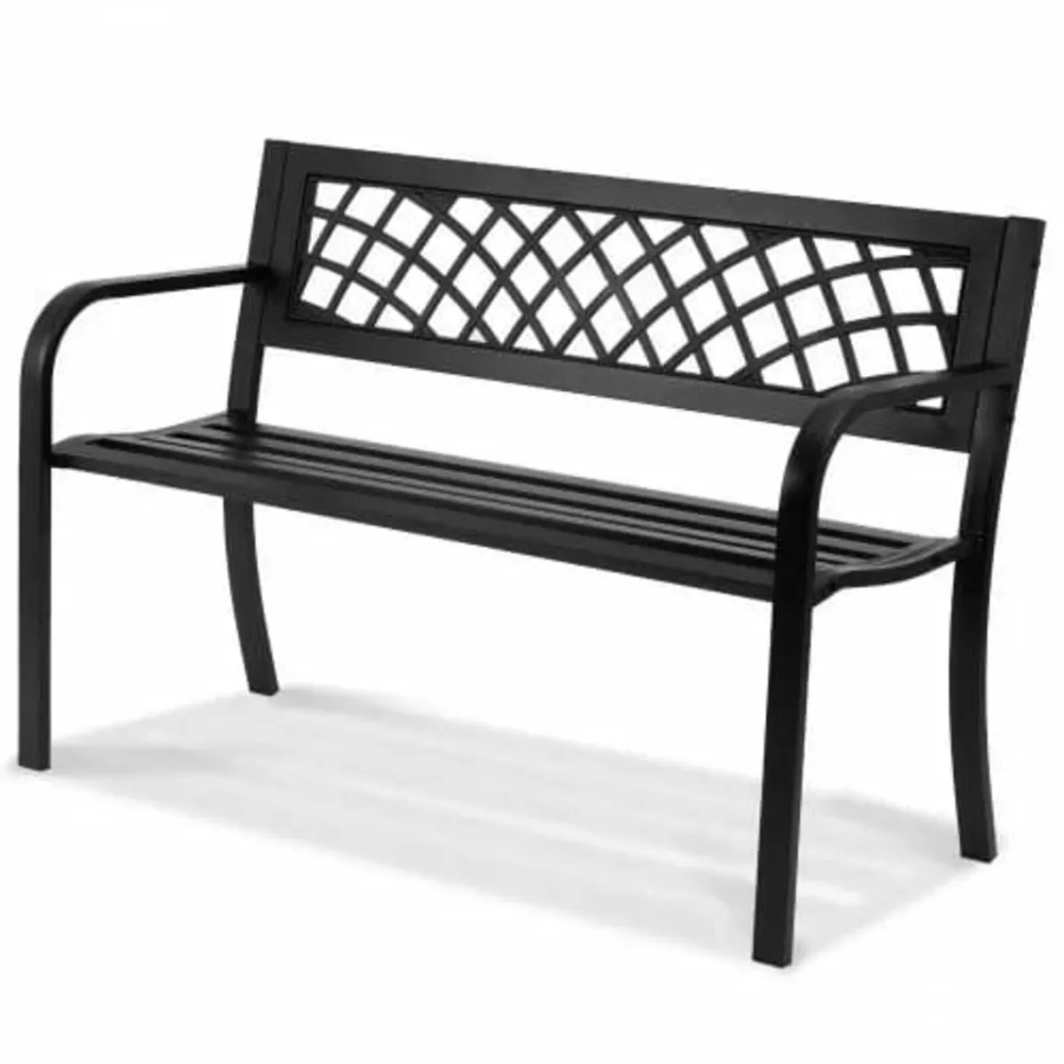 Outdoor Bench, 46 inches Metal Garden Bench for Ou - Image 2
