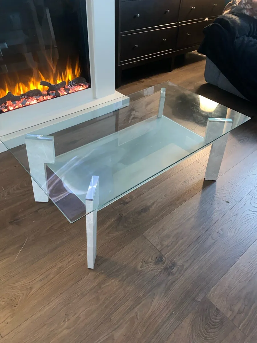 Glass Coffee Table, TV Stand & Side Table - Image 2