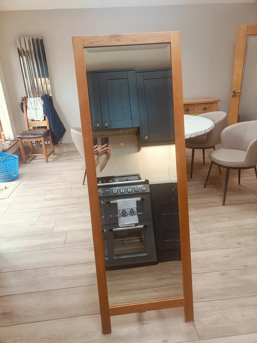 Large standing mirror solid wood - Image 1