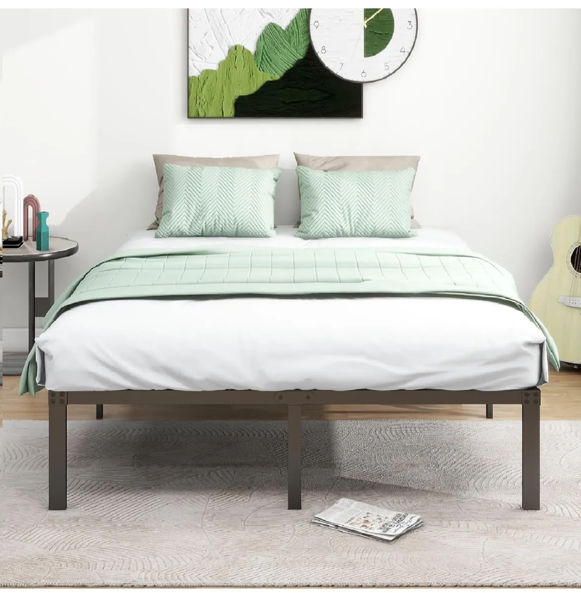 King Size Bed Frame, 36cm High Metal Platform - Image 3