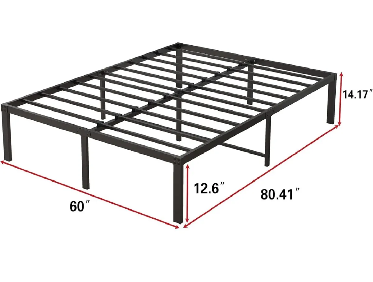 King Size Bed Frame, 36cm High Metal Platform - Image 2