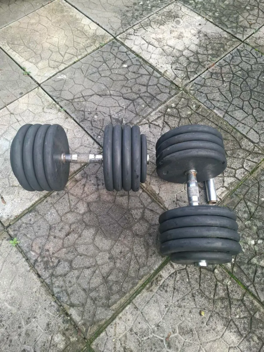Pro Style Pair of Rubber Dumbbells for sale - Image 1