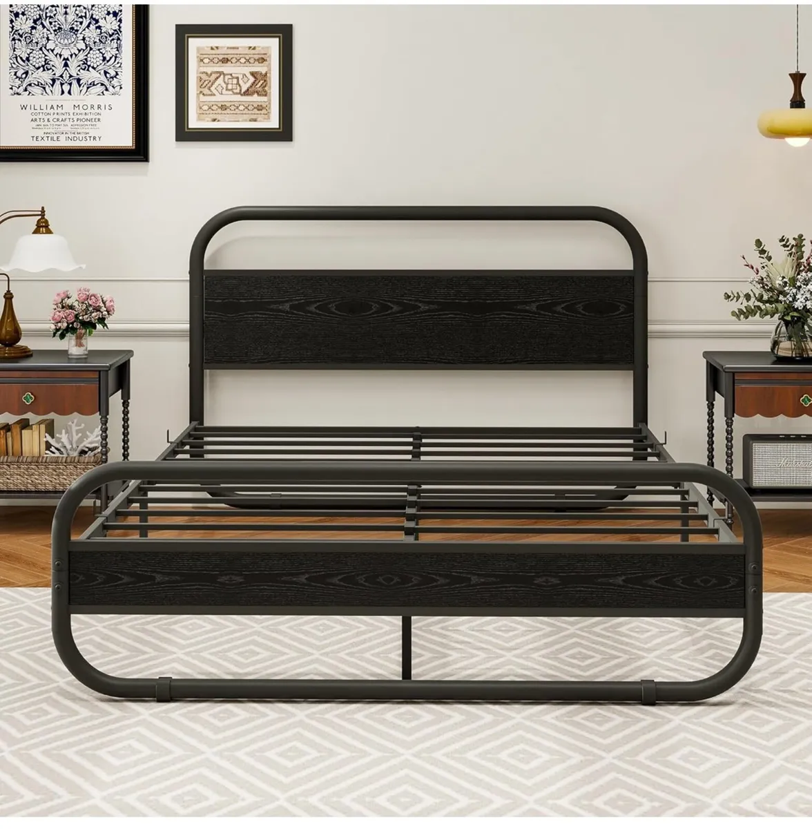 King Size Bed Frame Metal Platform Bed Frame with - Image 4