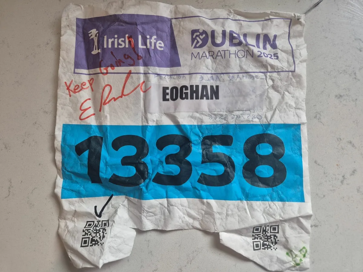 Authentic autographed marathon number