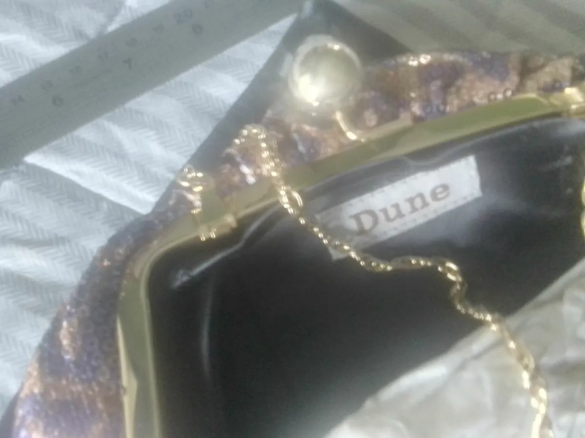 DUNE LEOPARD PRINT GOLD SEQUIN EMBELLISHED BAG NEW - Image 4