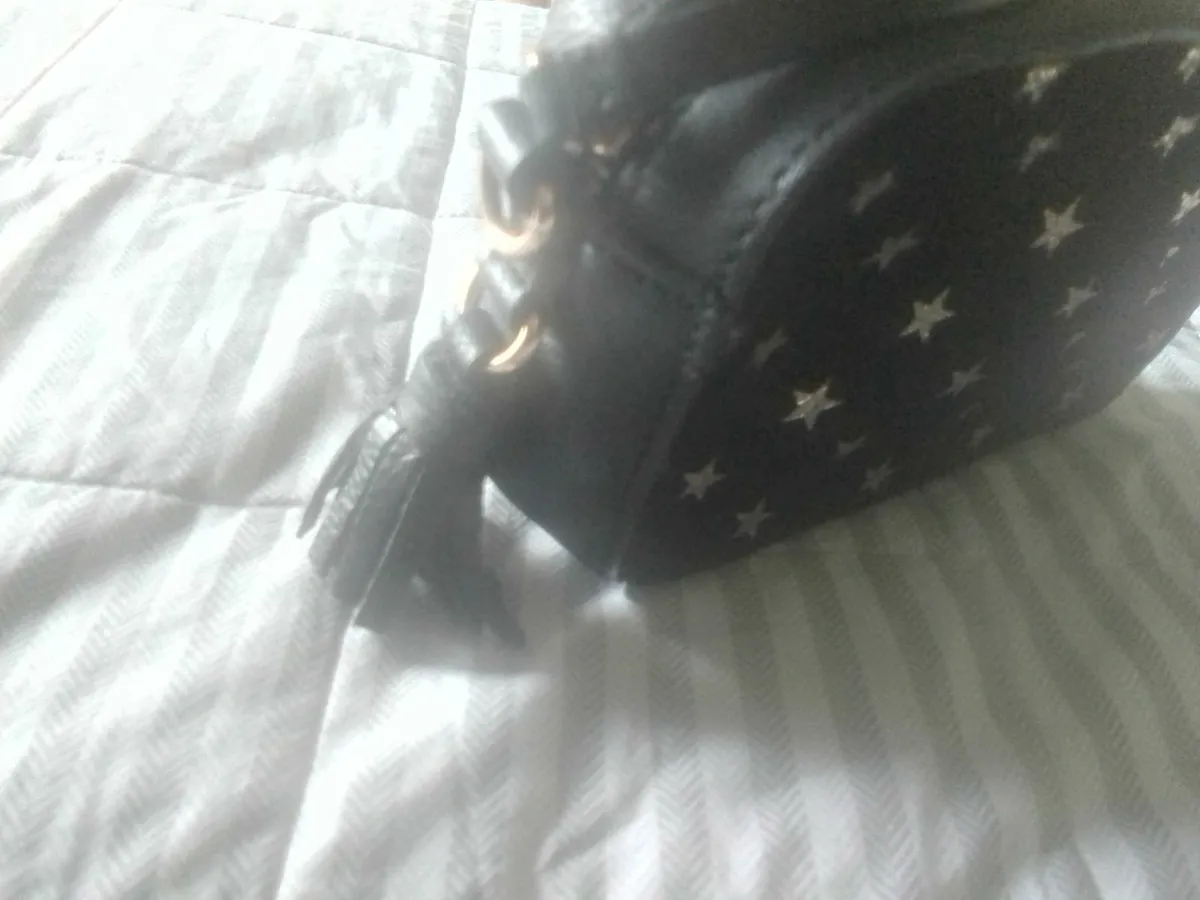 BLACK COW LEATHER GOLDSTAR CROSSBODY BAG - Image 3