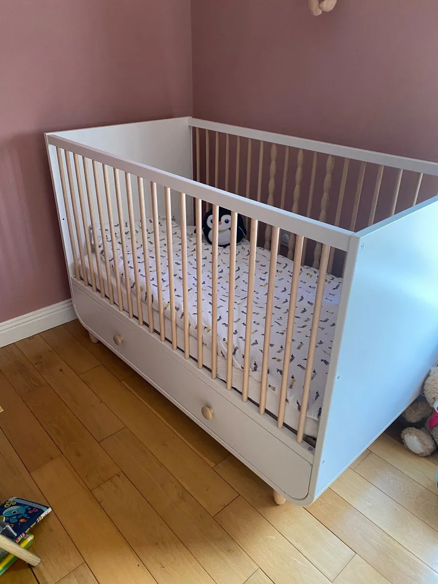 IKEA Cot with Toddler Bed Rail - Image 1