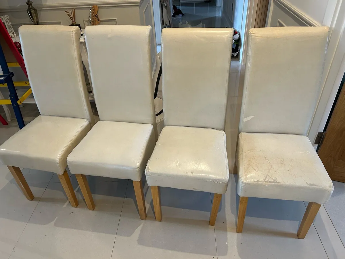 Faux leather dining chairs - Image 1