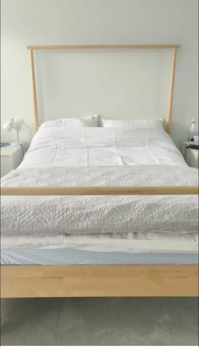 King Bedframe + Mattress - Image 1