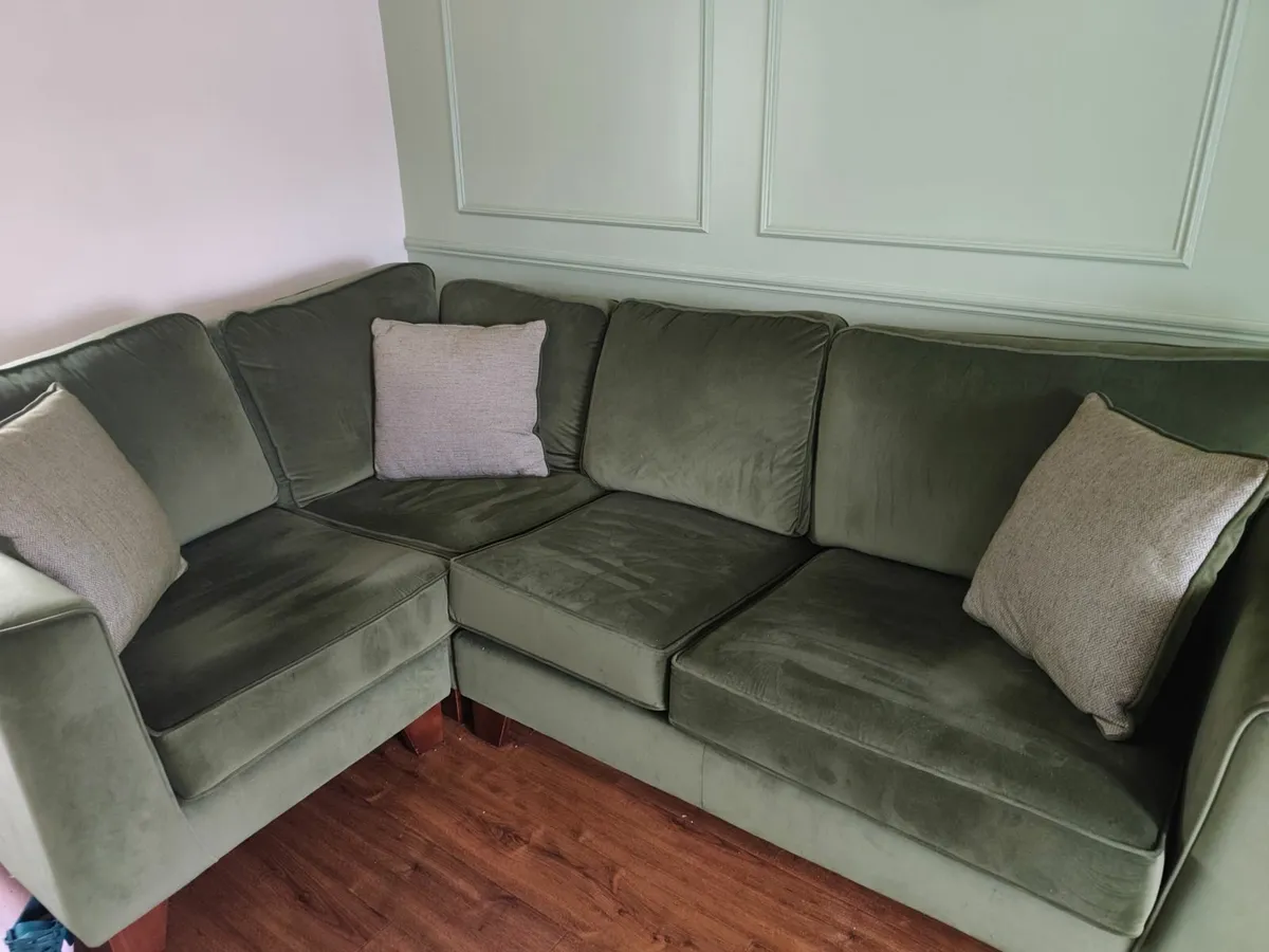 Olive green corner sofa - Image 2