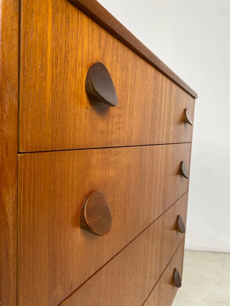 Mid Century Teak Tallboy Chest of Drawers - Image 2
