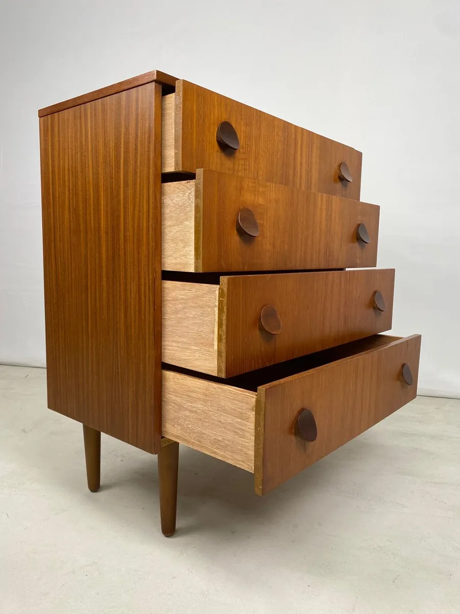 Mid Century Teak Tallboy Chest of Drawers - Image 3