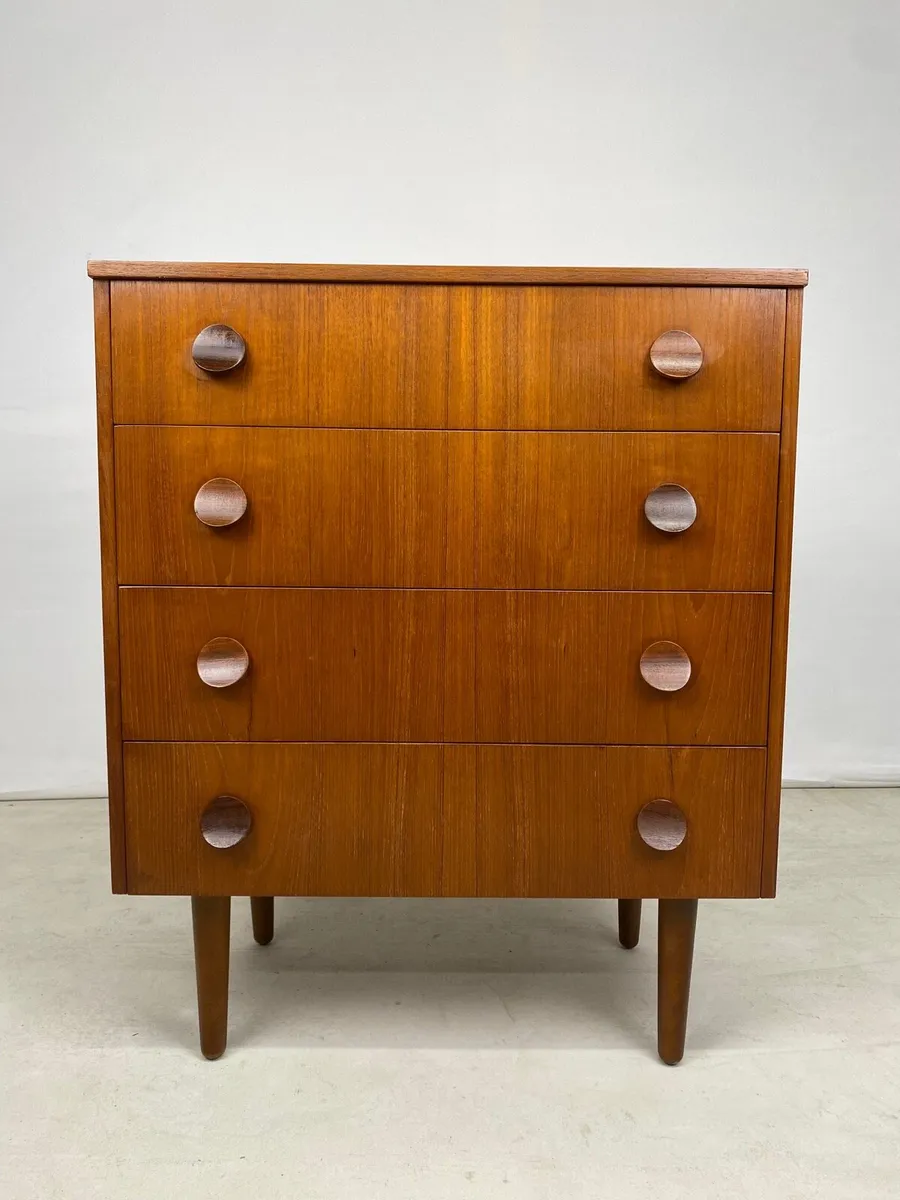 Mid Century Teak Tallboy Chest of Drawers - Image 4