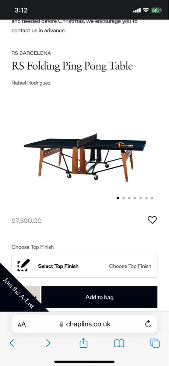 RS Barcelona ping pong table brand new in box - Image 1