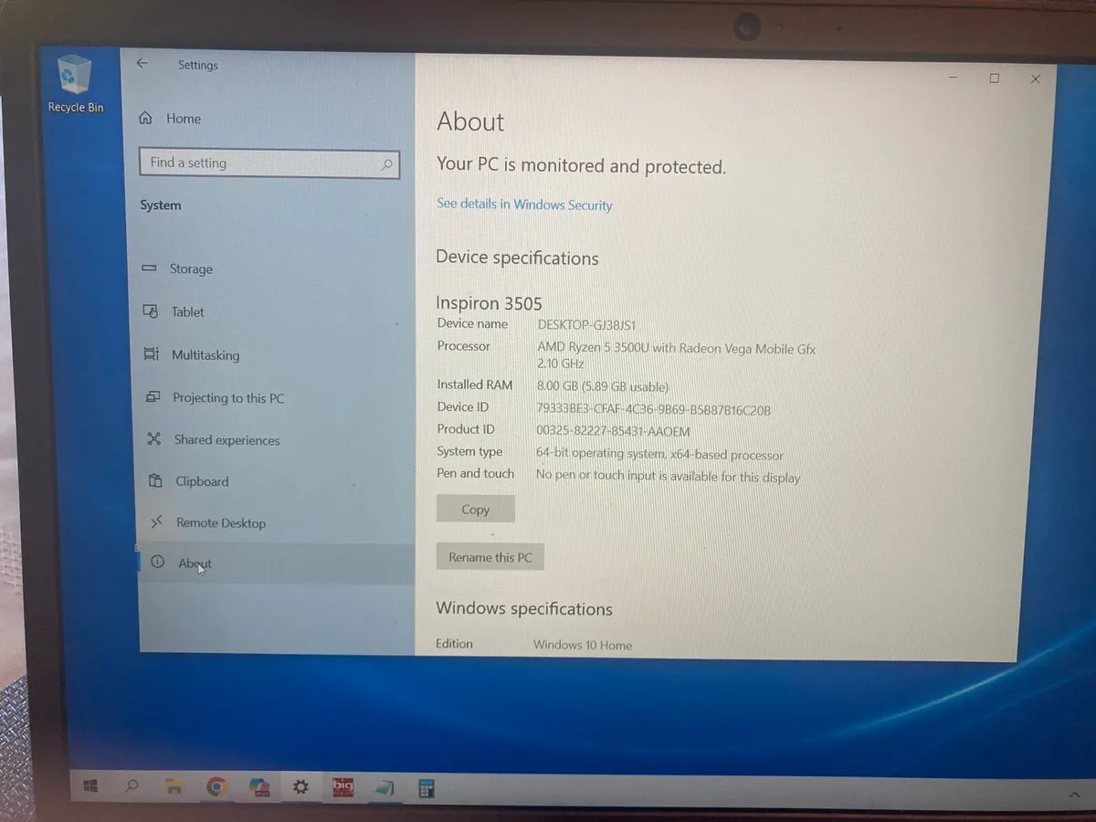 Laptop Dell Inspiron 3505 - Image 2
