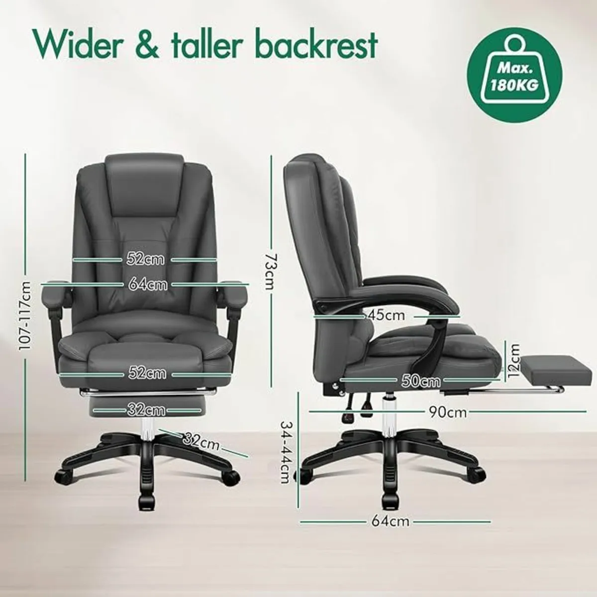 Elfordson Massage Office Chair with Heated Seat - Image 1
