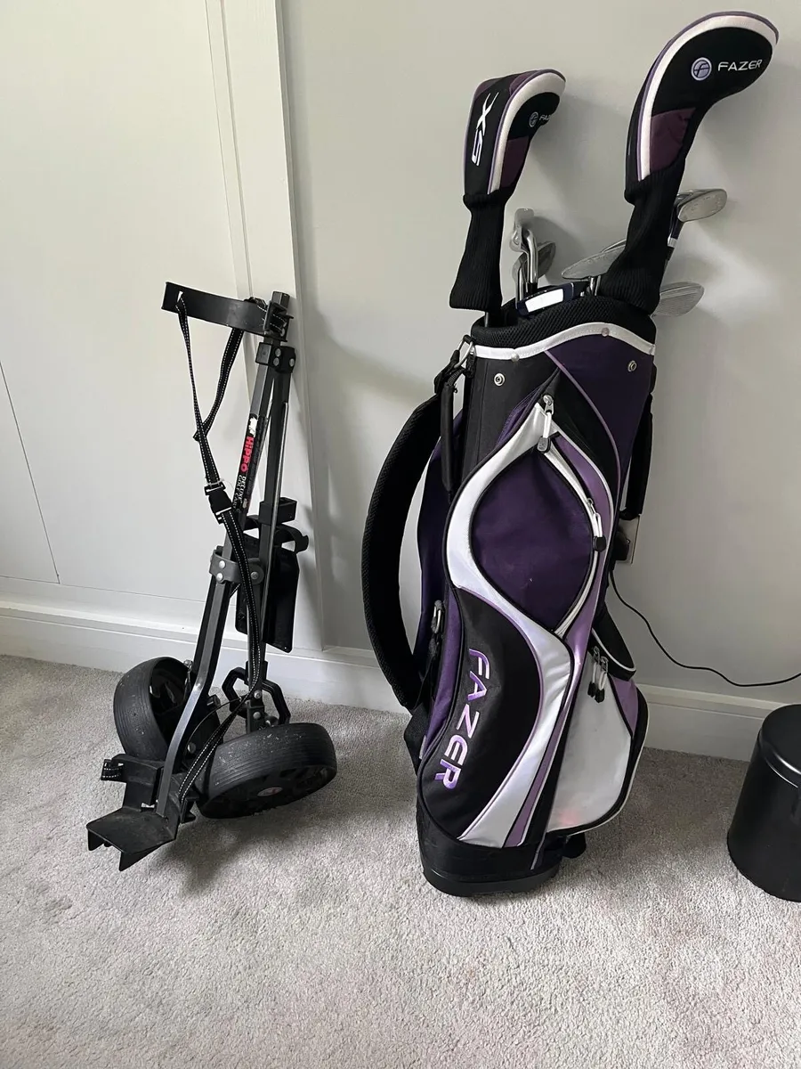Frazer Golf Clubs and Cart - Image 1