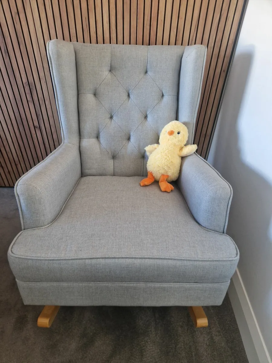 Nested Soothe Easy chair & Rocker Grey/Beech - Image 3