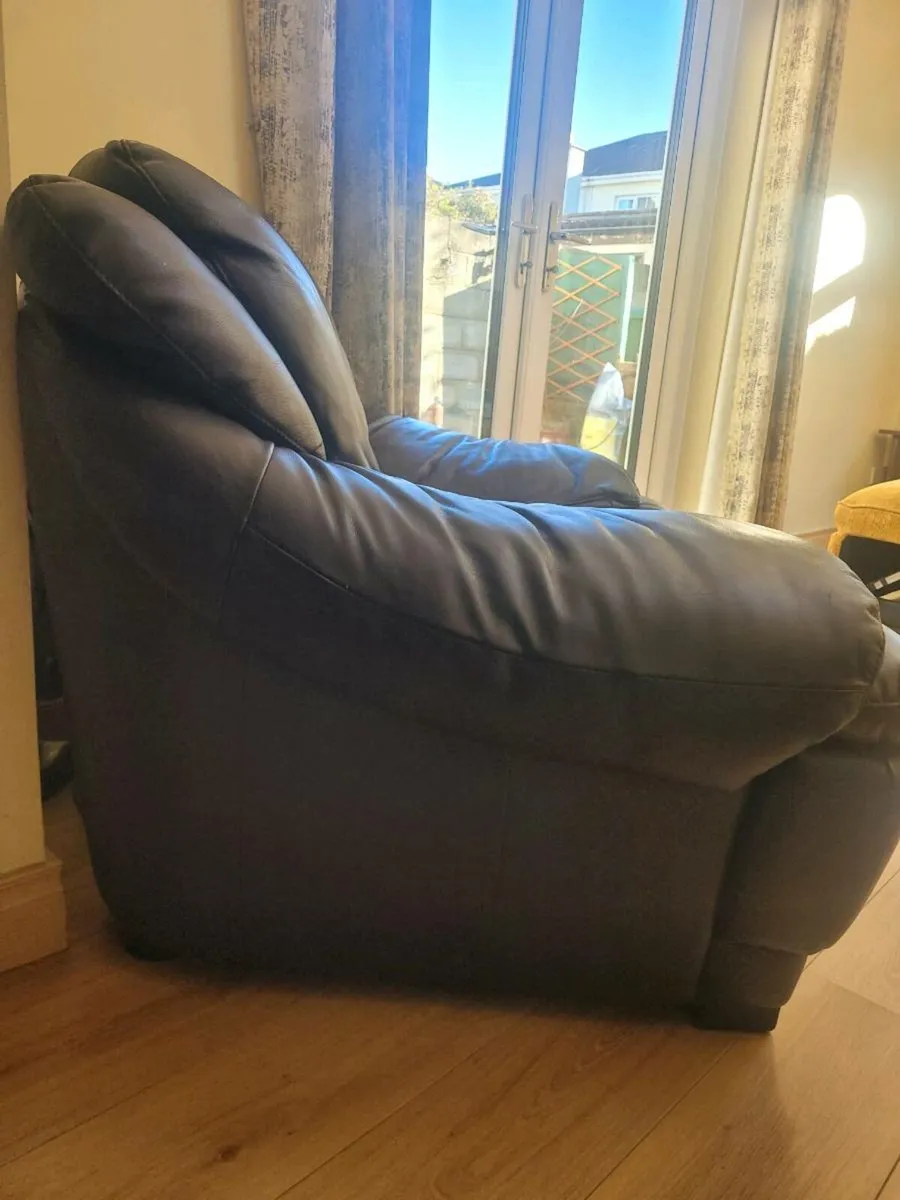 Leather Brown Armchair - Image 3