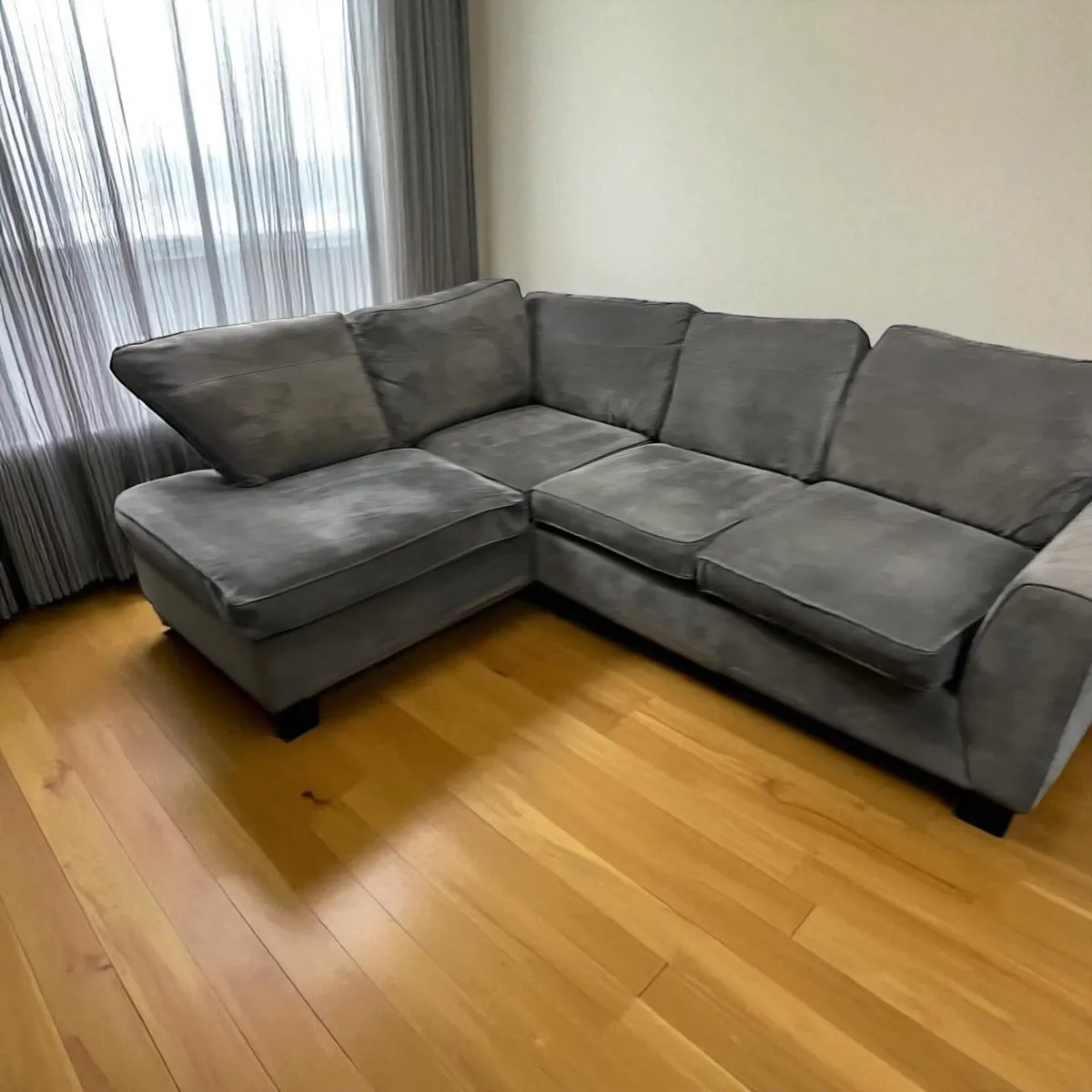 Grey Orka corner sofa L shaped couch furniture - Image 1