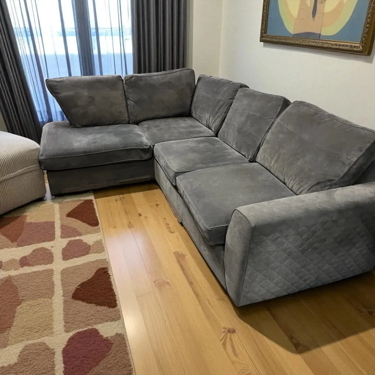 Grey Orka corner sofa L shaped couch furniture - Image 2