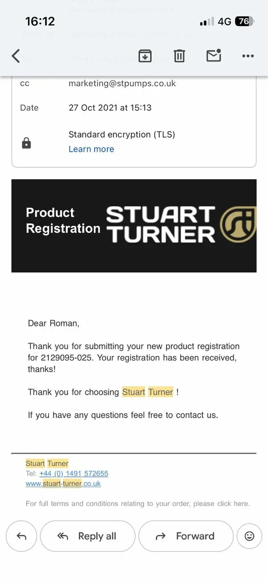 Stuart Turner Monsoon U3.0 bar Twin pump - Image 2