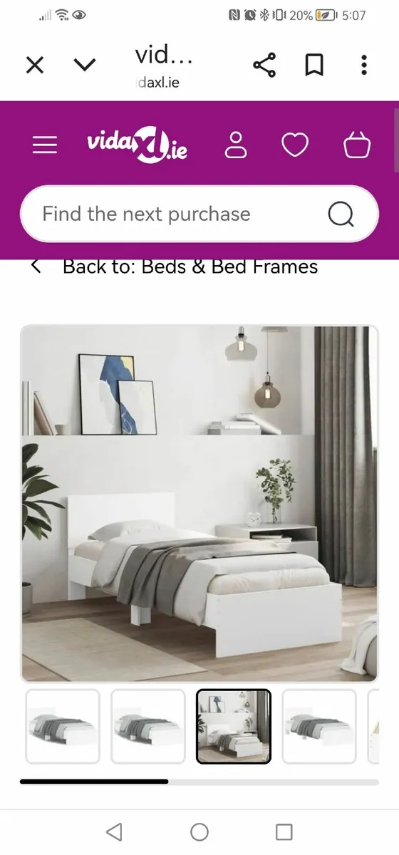 Ikea white wooden single bed - Image 1