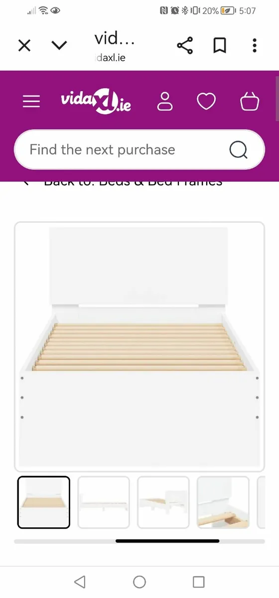 Ikea white wooden single bed - Image 3