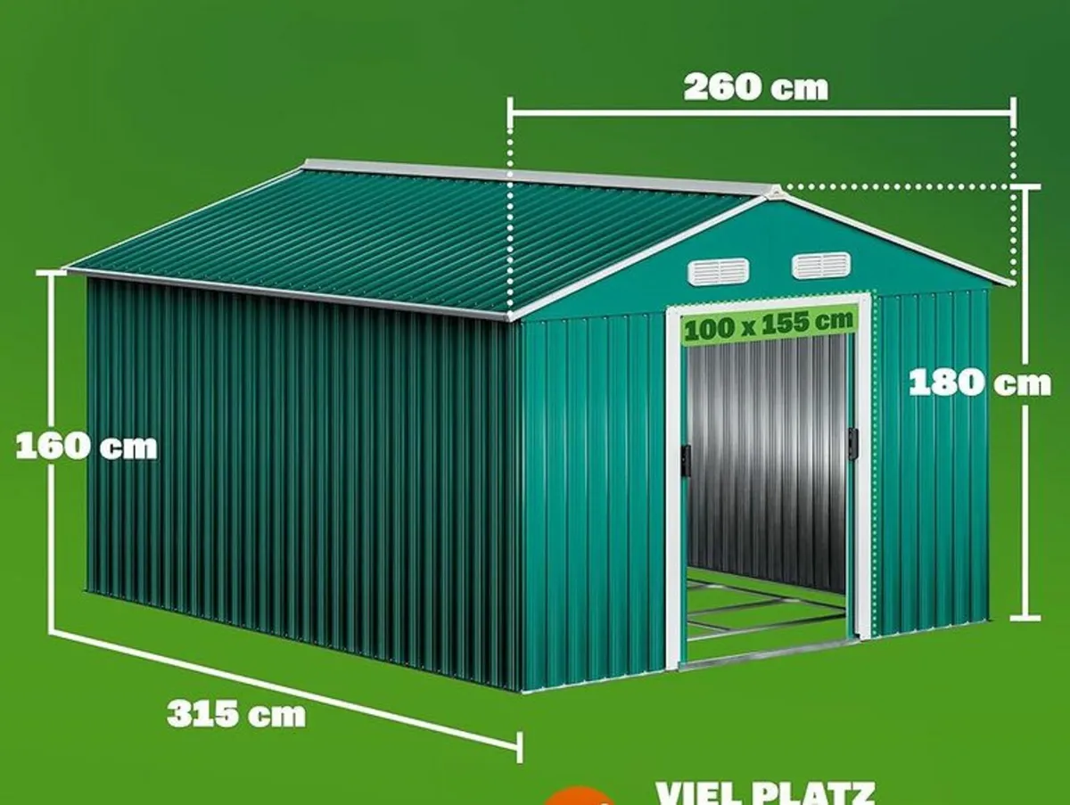 Metal Shed  8 m 10 x 8 ft - Image 2