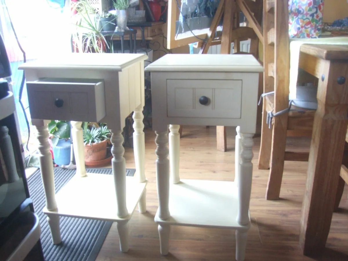 bedside stands /lockers in cream colour - Image 1