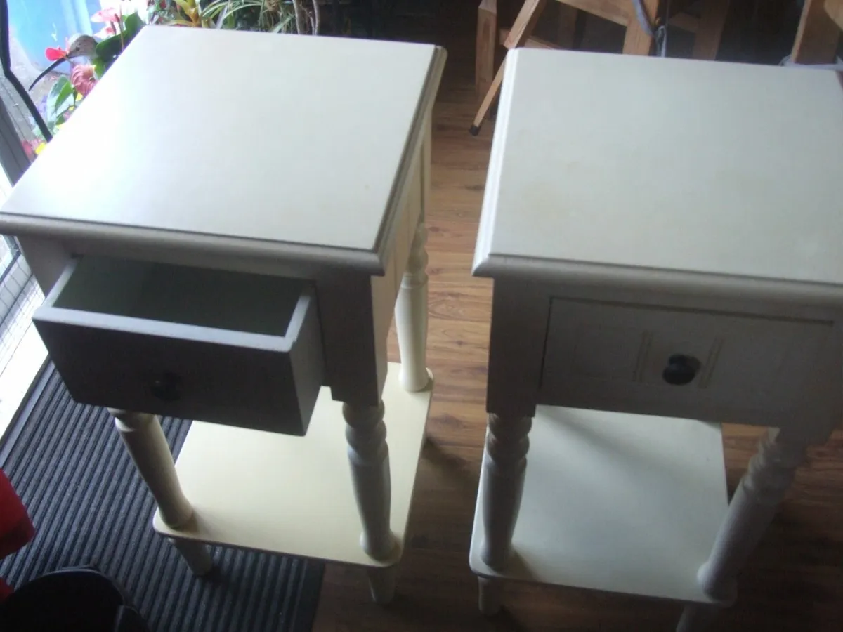 bedside stands /lockers in cream colour - Image 2