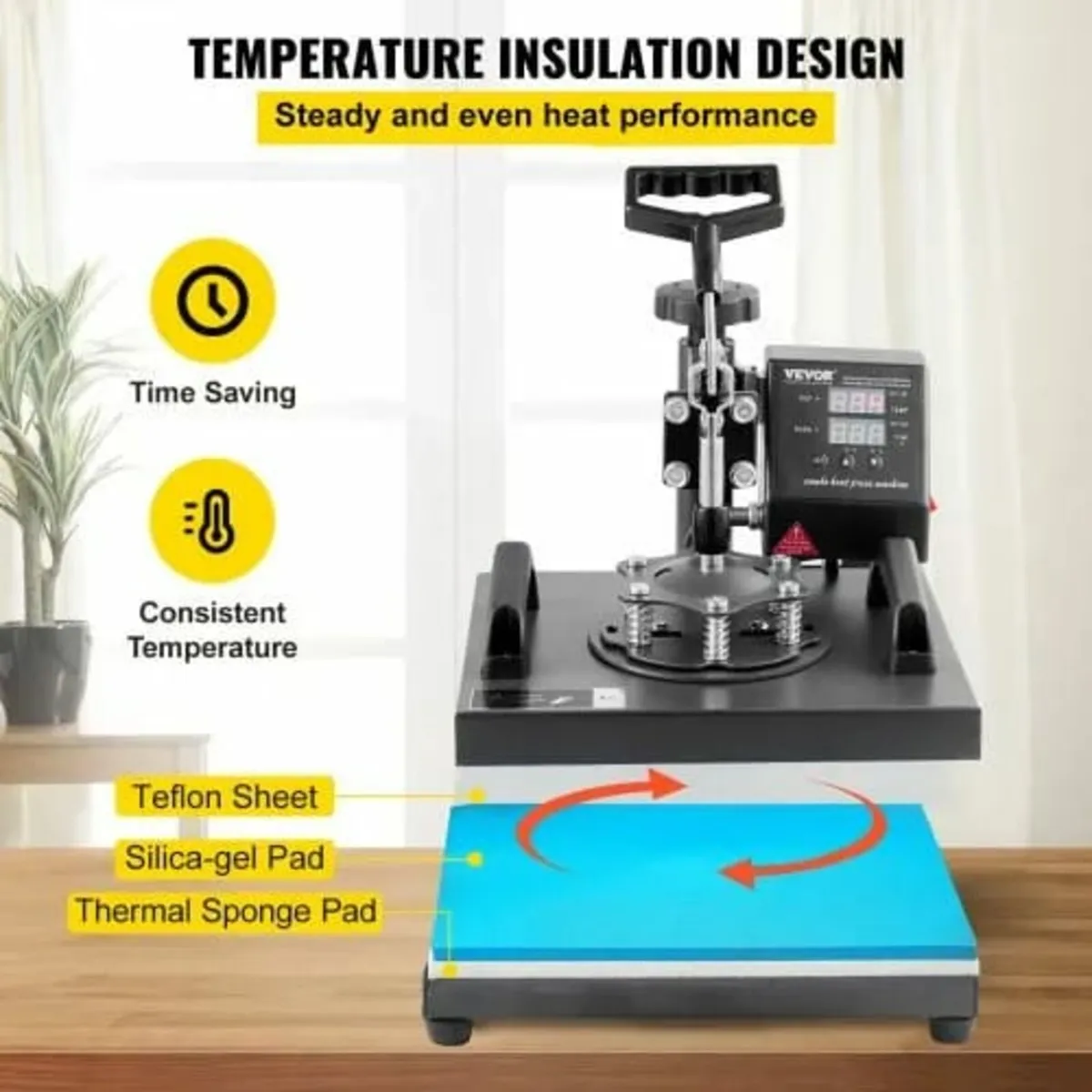 Heat Press Machine, 10x12inch / 25x30cm, 2IN1 Clam - Image 4