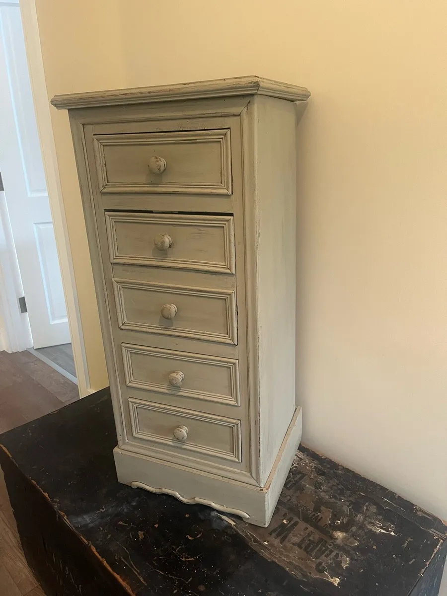Antique Painted Cabinet with Drawers - Image 3