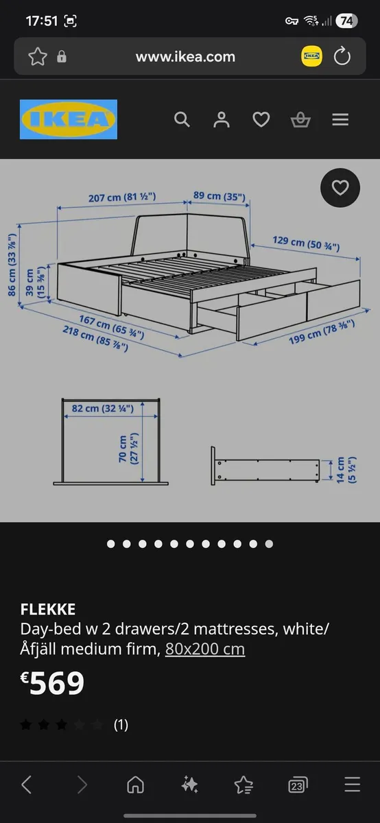 Day bed single or double bed with storage drawers - Image 2