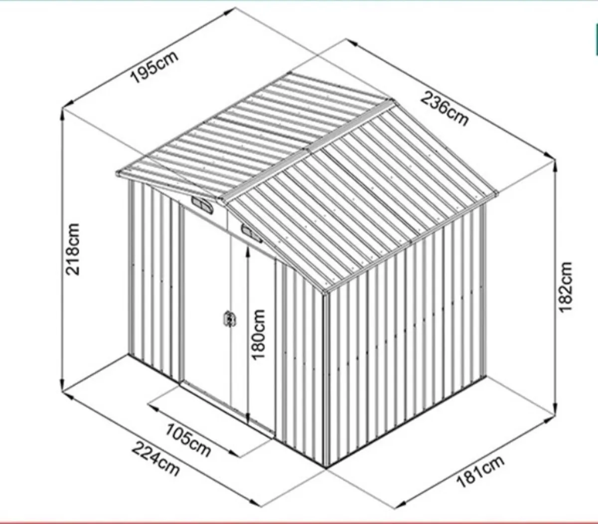 Steel shed 8ft x 6ft - Image 3