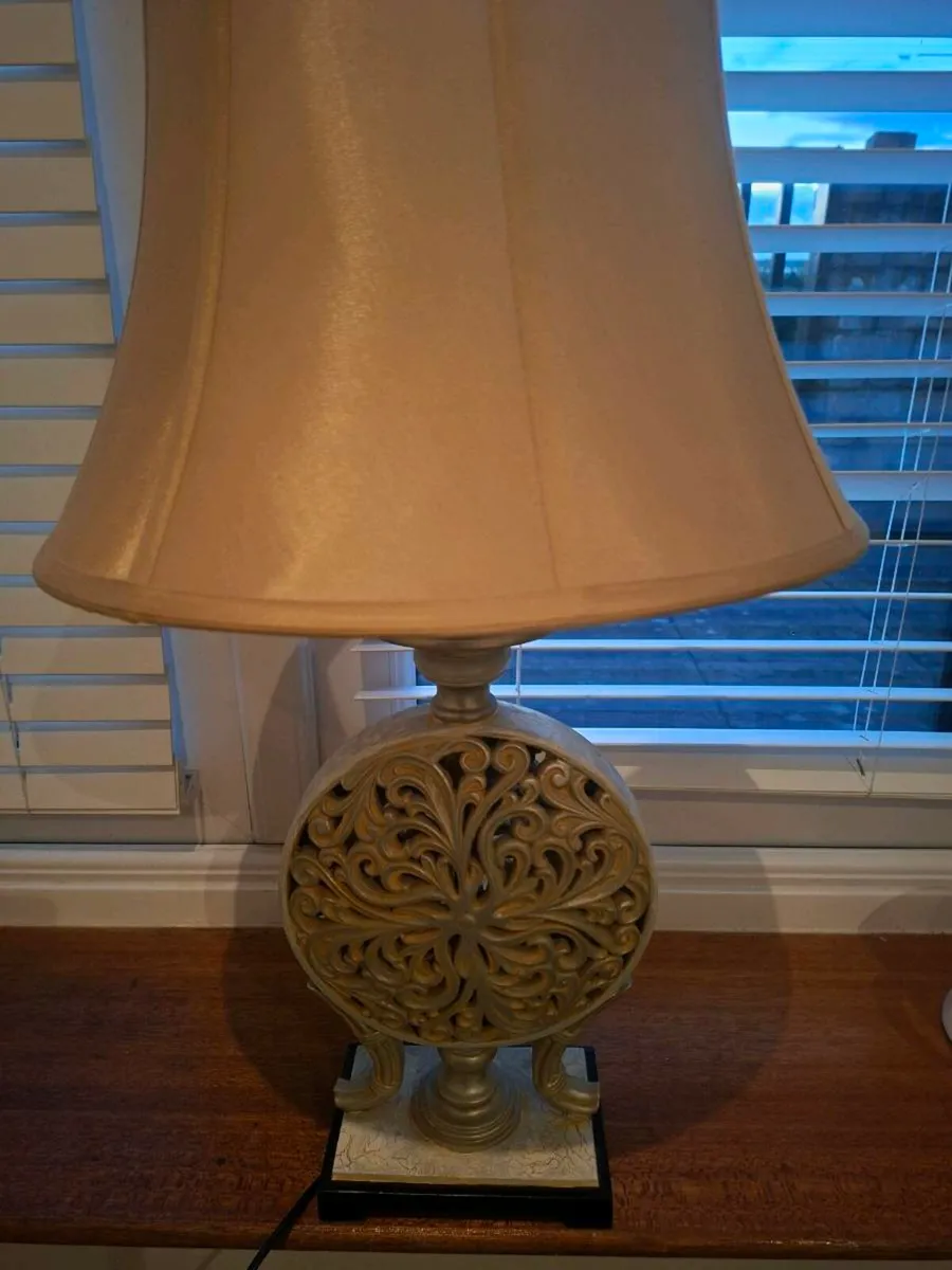 Table Lamp with Gold Shade - Image 1