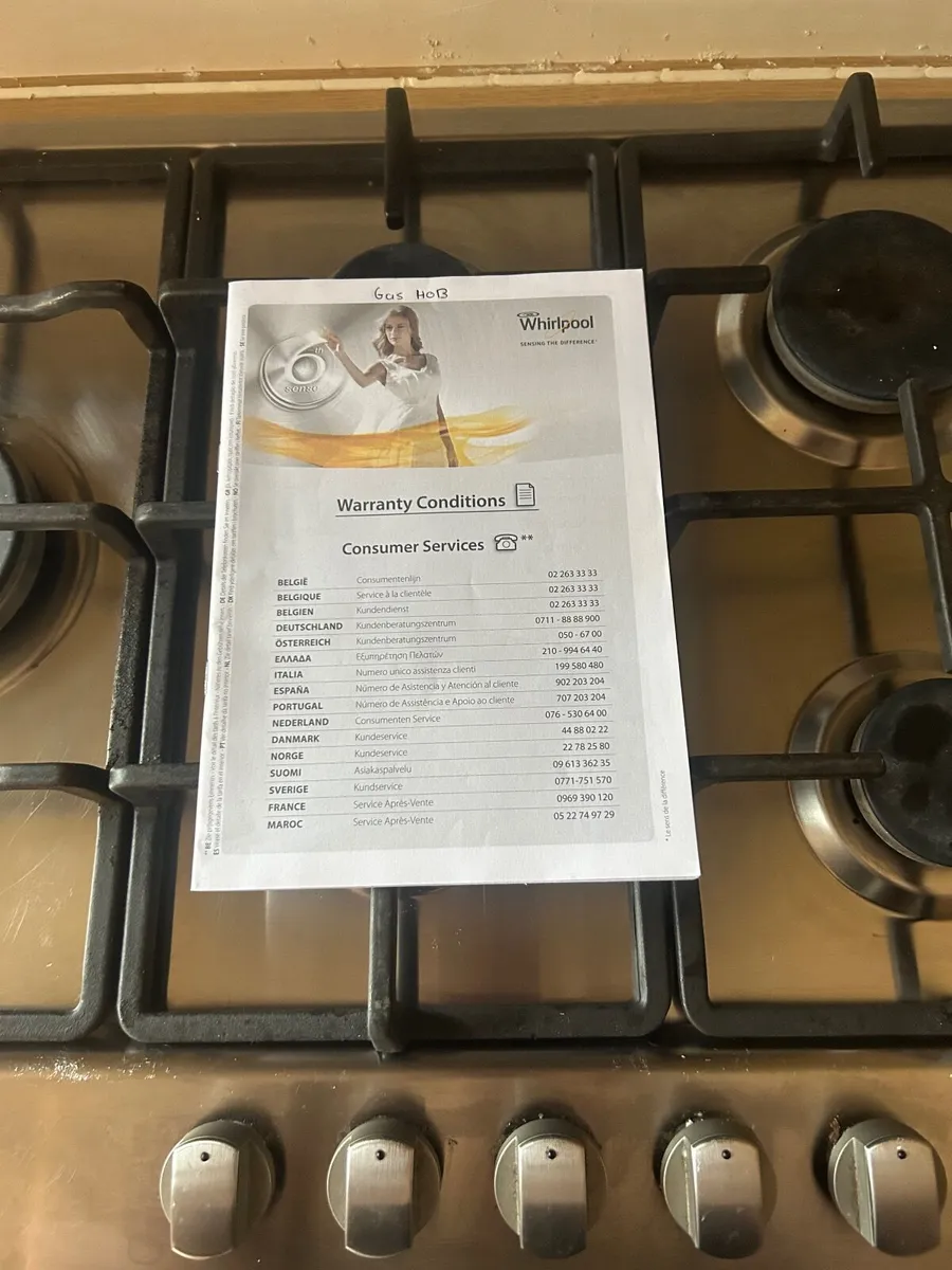 Whirlpool 5 ring gas hob - Image 3