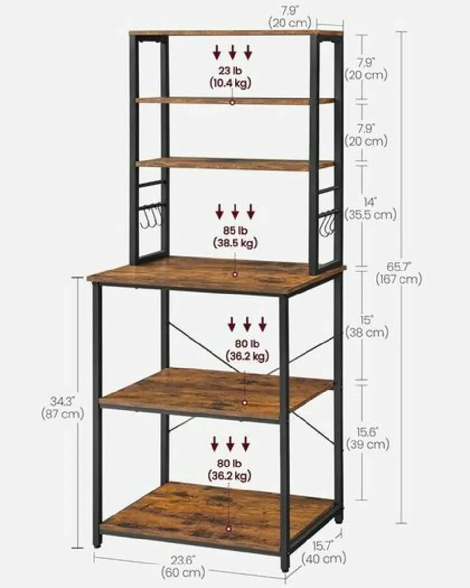 Kitchen Storage Rack (Rustic brown) FREE P&P - Image 2