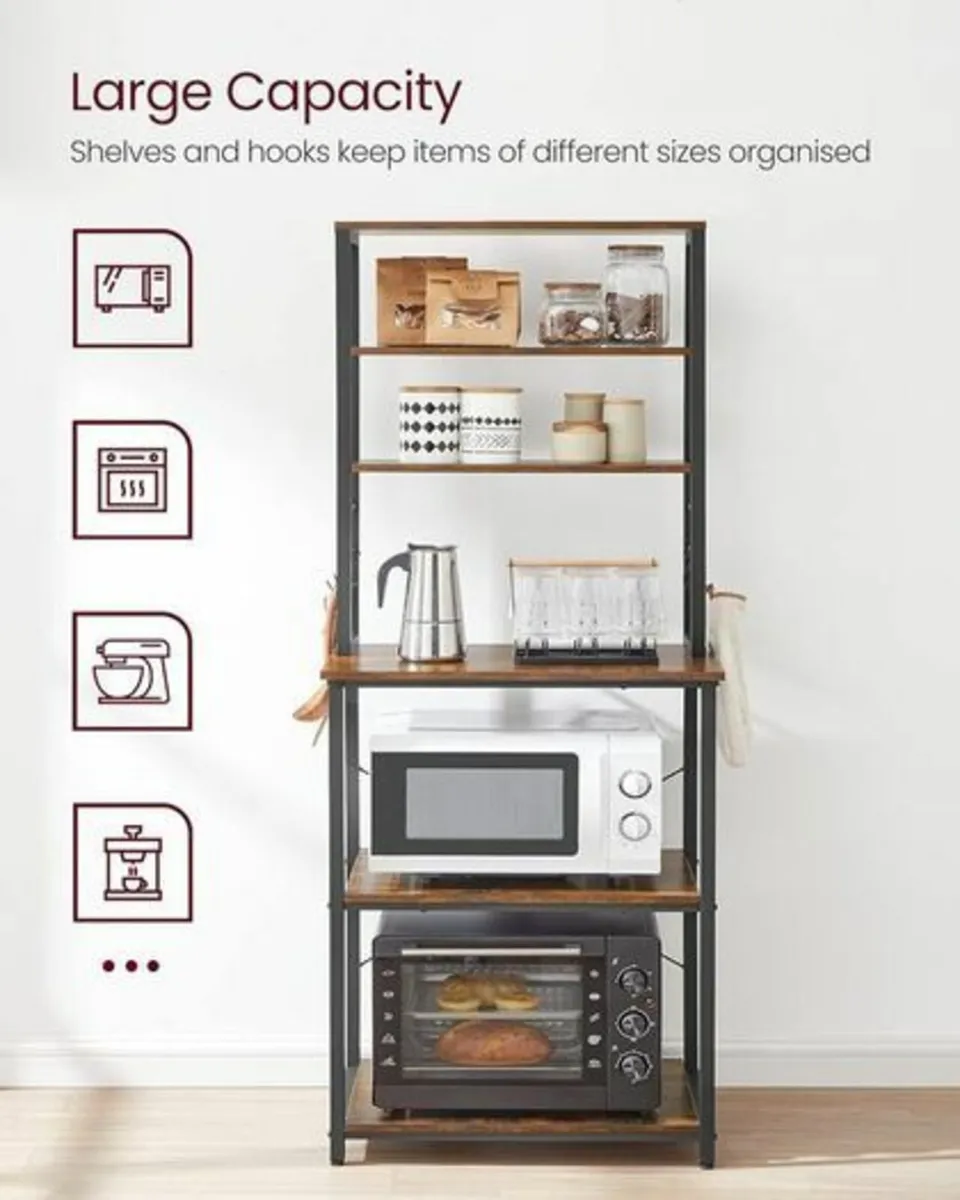 Kitchen Storage Rack (Rustic brown) FREE P&P - Image 4