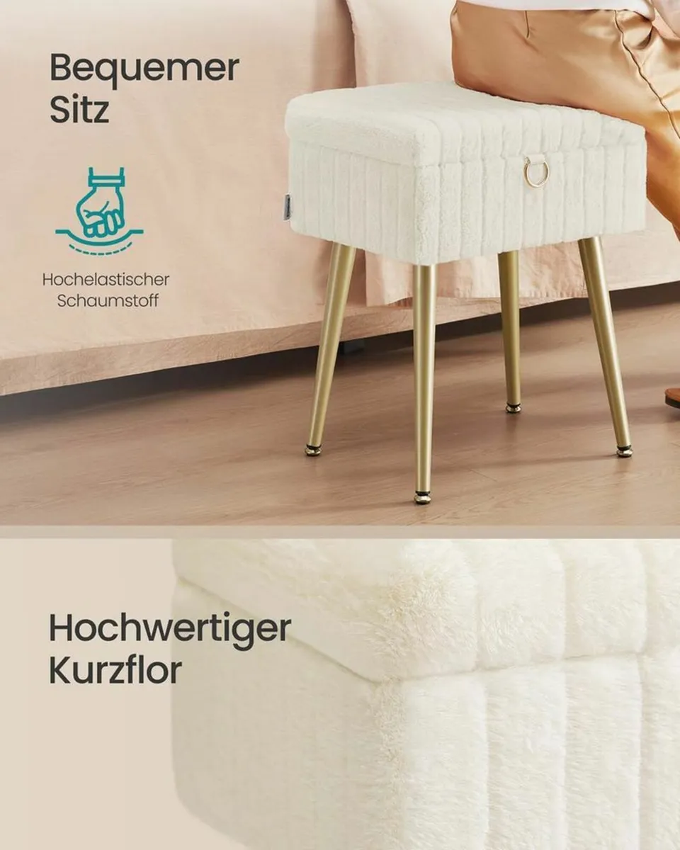 Dressing Table Stool With Storage - Image 3