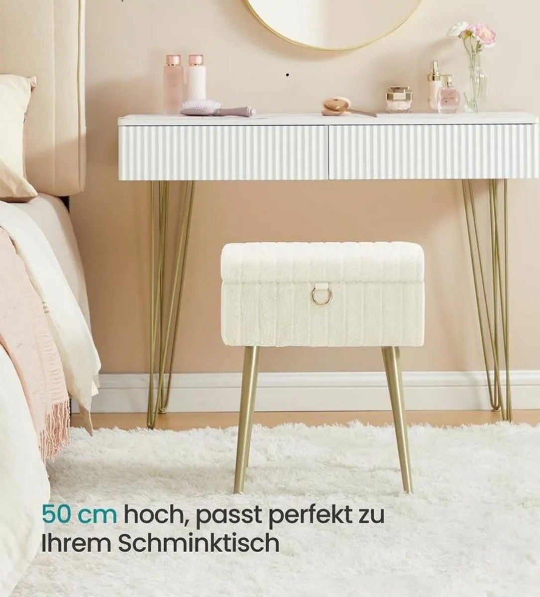 Dressing Table Stool With Storage - Image 1