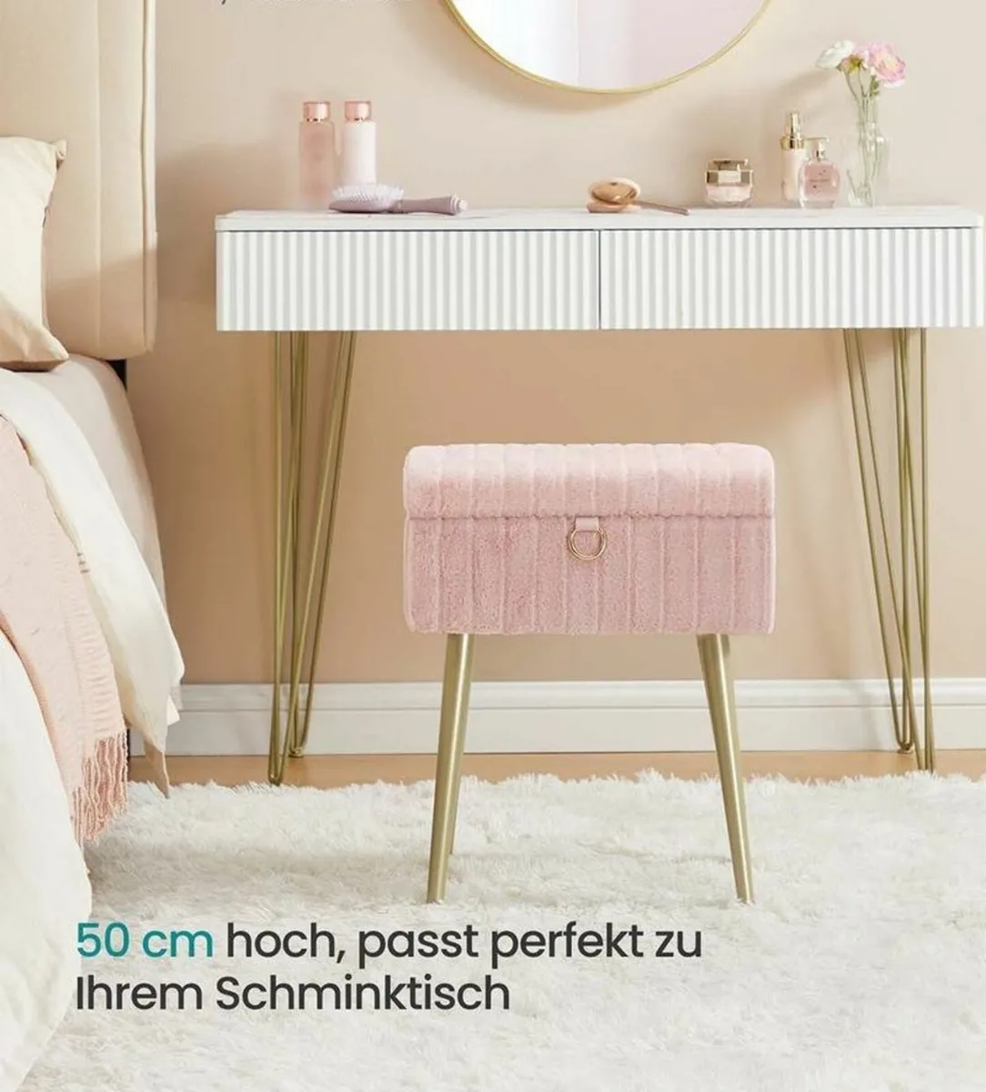 Dressing table stool with storage - Image 1