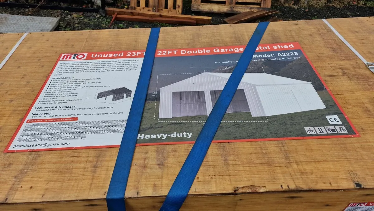 23ftx22ft Double Garage Metal Shed - Image 2