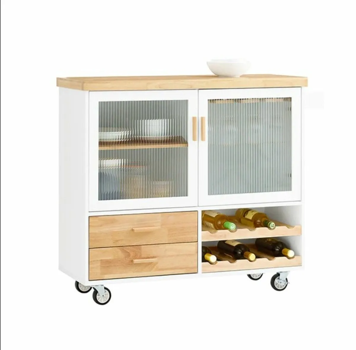 Kitchen Island portable With Wine Glass Holder Kit - Image 1
