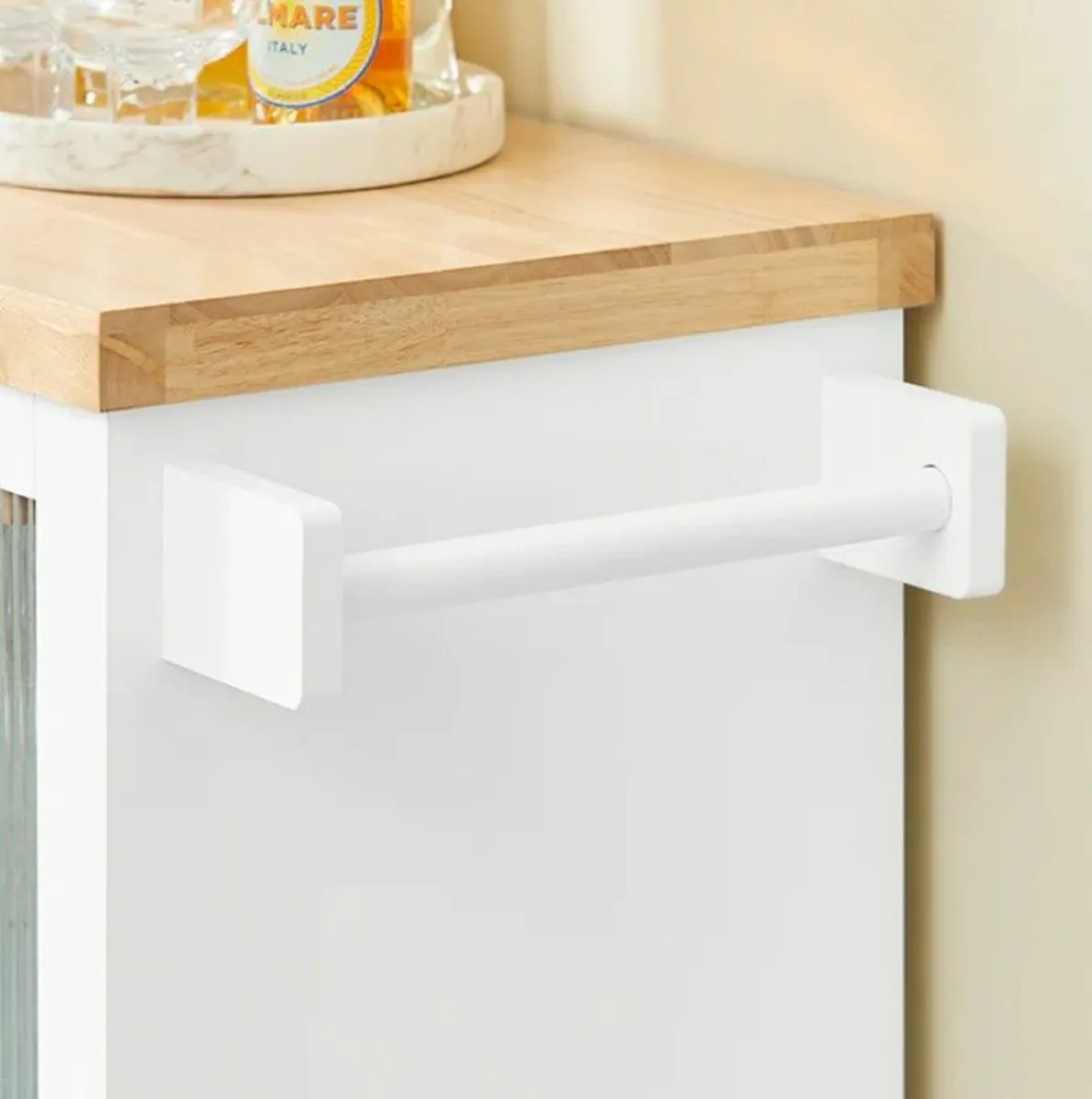 Kitchen Island portable With Wine Glass Holder Kit - Image 3