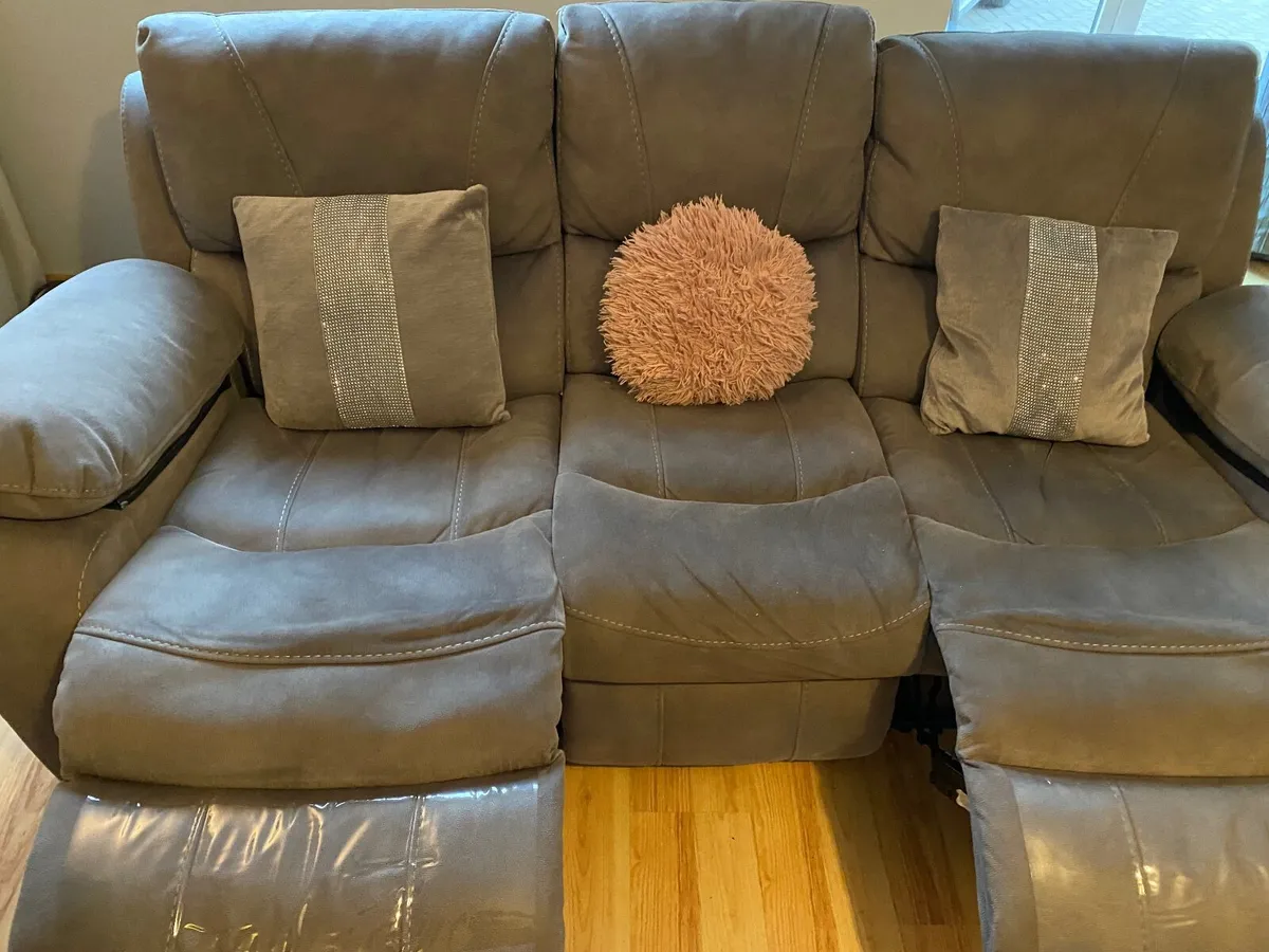 Grey recliner sofa - Image 3