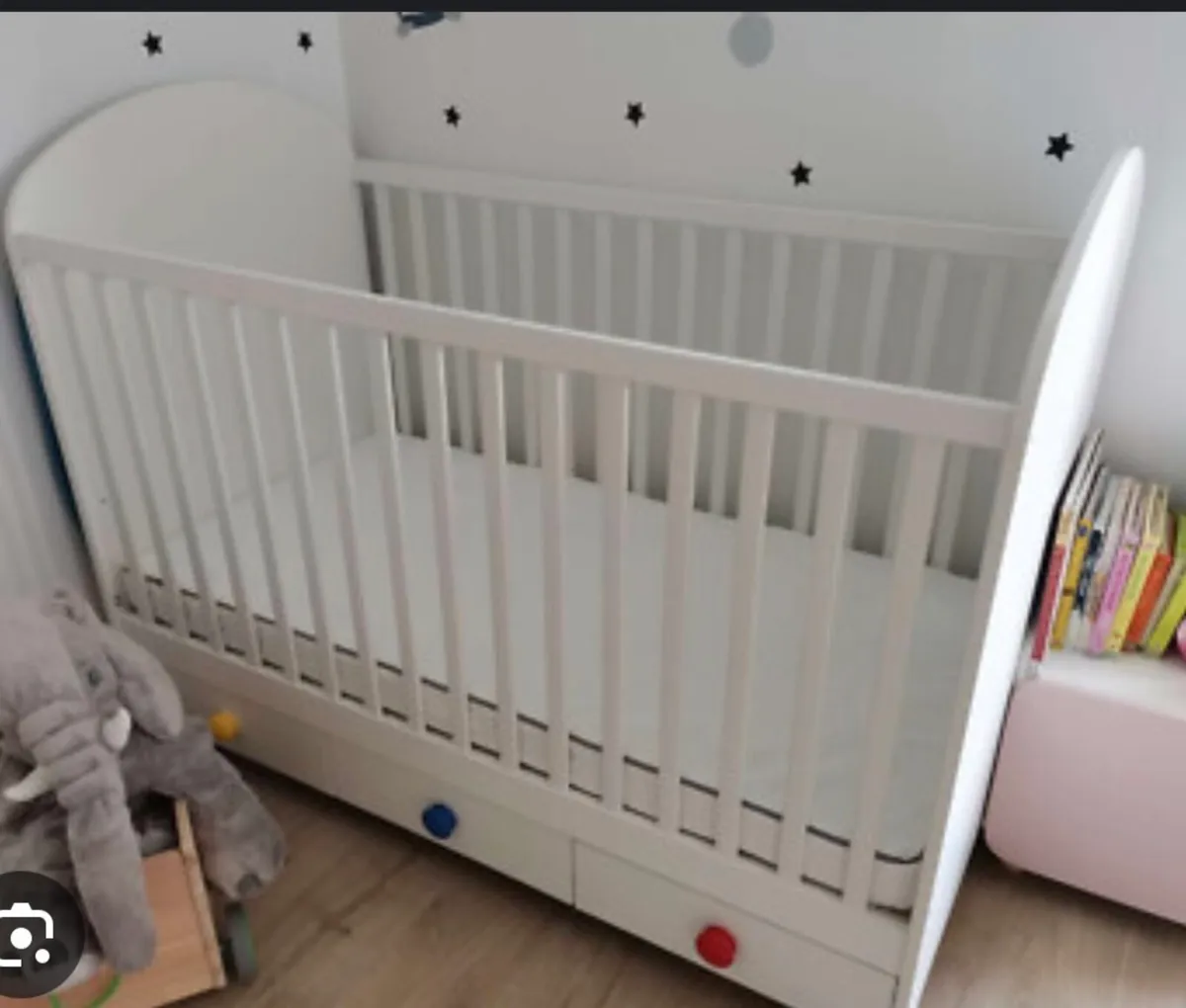 Cot bed with storage (IKEA) - Image 1
