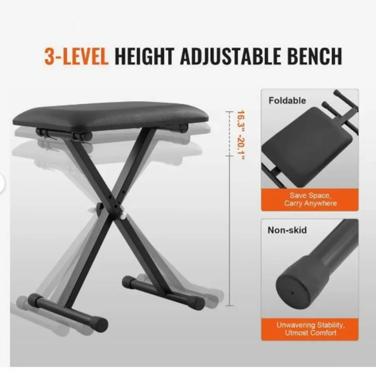 Piano Keyboard Stand and Bench Set - Image 2