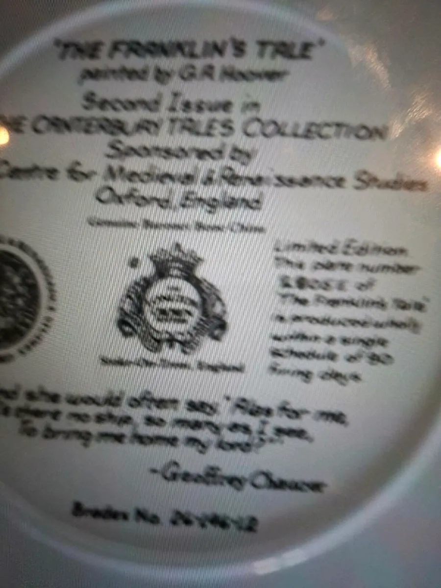 The Franklin's Tale Collector's Plate - Image 2