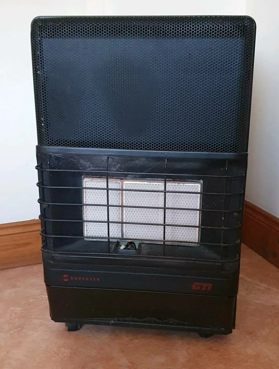 Portable Gas Fire & Bottle Partly Filled - Image 1